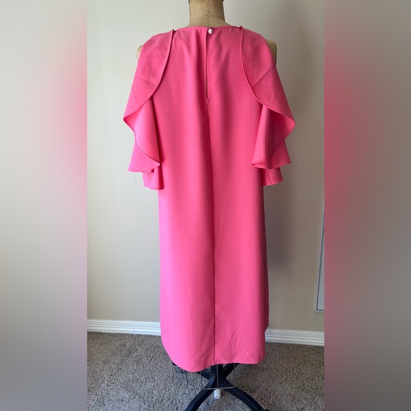 Kate Spade Petunia Pink Cold Shoulder Mini Dress with Ruffle Sleeves - Picture 10 of 11